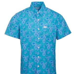 🛠️ DIXXON 🛠️ 💙 Tiki Totem Blue Button Down Shirt 3 XL